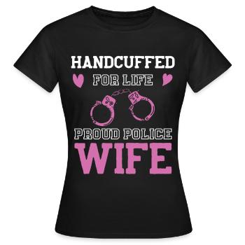 Menottes Chère Policière - T-shirt Femme - noir - Devant - AI Model Female 172 dark (172cm)