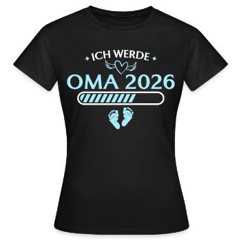 Ich werde Oma 2026 Schwangerschaft ankündigen - Frauen T-Shirt - Schwarz - Vorne - AI Model Female 172 dark (172cm)