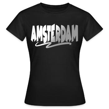 Amsterdam - Frauen T-Shirt - Schwarz - Vorne - AI Model Female 172 dark (172cm)