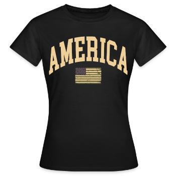 Amerika Camouflage Flagge - Frauen T-Shirt - Schwarz - Vorne - AI Model Female 172 dark (172cm)