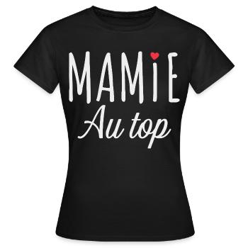 Granny at the Top – Berührende und Familienbotschaft - Frauen T-Shirt - Schwarz - Vorne - AI Model Female 172 dark (172cm)