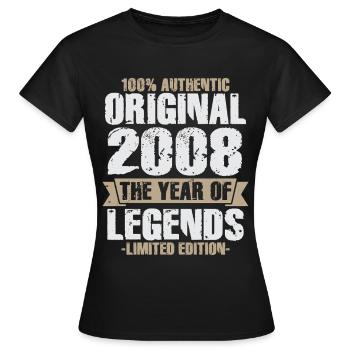 Original 2008 Jahrgang Vintage Geburtstag Retro - Frauen T-Shirt - Schwarz - Vorne - AI Model Female 172 dark (172cm)