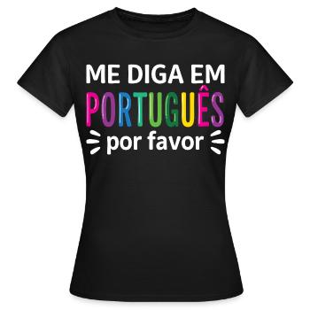 Portugiesischer zweisprachiger Portugiesischlehrer - Frauen T-Shirt - Schwarz - Vorne - AI Model Female 172 dark (172cm)