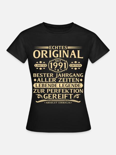 35. Geburtstag Echtes Original seit 1991 - Frauen T-Shirt - Schwarz