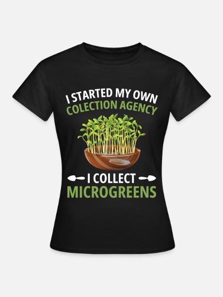 Microgreen Gartenset Sprout Farmer Microgreens - Frauen T-Shirt - Schwarz