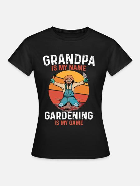 Großvater Gartenliebe – Mein Spiel - Frauen T-Shirt - Schwarz
