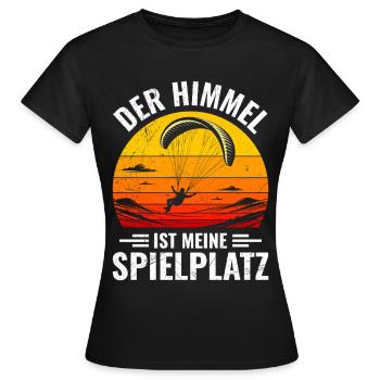 Parapente LE CIEL EST MON TERRAIN DE JEU - T-shirt Femme - noir - Devant - AI Model Female 172 dark (172cm)