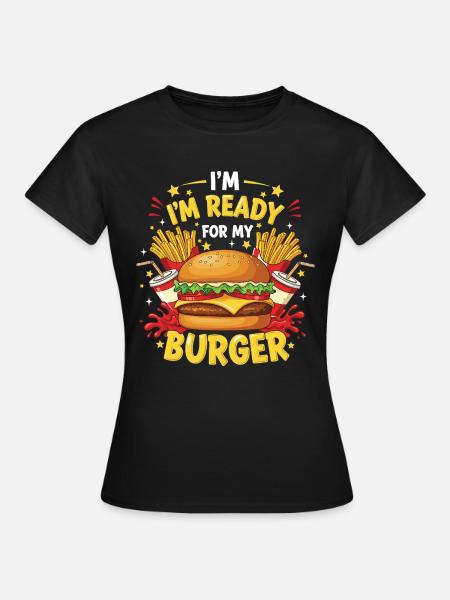 Burger Hamburger - Frauen T-Shirt - Schwarz