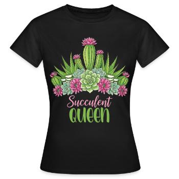 Plantes Succulentes Reine Cactus Femmes - T-shirt Femme - noir - Devant - AI Model Female 172 dark (172cm)