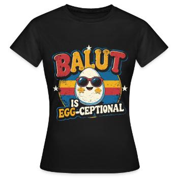 Balut est une réceptionnelle aux œufs aux Philippines - T-shirt Femme - noir - Devant - AI Model Female 172 dark (172cm)