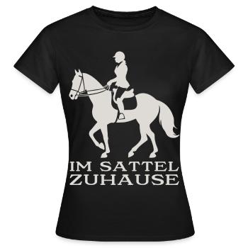 Im Sattel Zuhause - Frauen T-Shirt - Schwarz - Vorne - AI Model Female 172 dark (172cm)