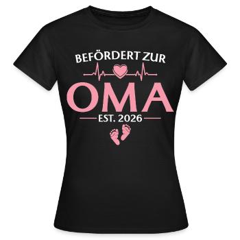 Promoted to Grandma 2026 - Baby Shower - Women's T-Shirt - black - Front - AI Model Female 172 dark (172cm)