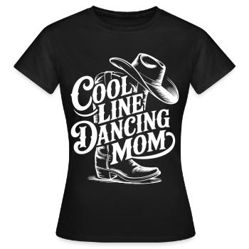 Line Dancing Mom Western Tee - Frauen T-Shirt - Schwarz - Vorne - AI Model Female 172 dark (172cm)