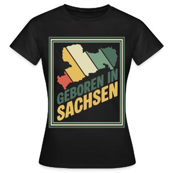 Né en Saxe - T-shirt Femme - noir - Devant - AI Model Female 172 dark (172cm)