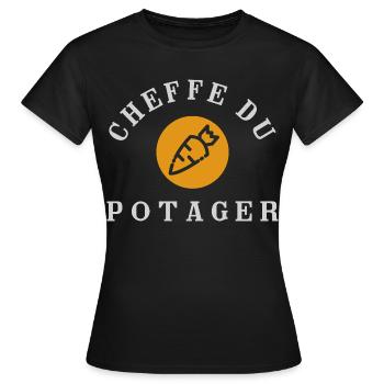 Chef du Potager Design Humorous Gardening - Women's T-Shirt - black - Front - AI Model Female 172 dark (172cm)