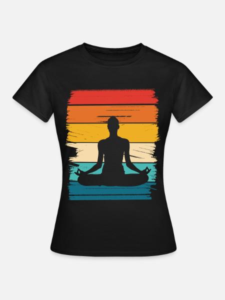 Regenbogen Lotus Meditation - Frauen T-Shirt - Schwarz