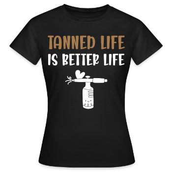  Spray Tanning Artist Oil Professional Kit Spray - Women's T-Shirt - black - Front - AI Model Female 172 dark (172cm)