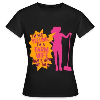 Épouse d’une mère fermière - T-shirt Femme - noir - Devant - AI Model Female 172 dark (172cm)