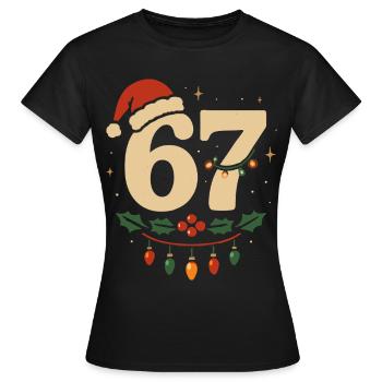 Lustiges Festtag Sechs-Sieben-Meme Geschenk - Frauen T-Shirt - Schwarz - Vorne - AI Model Female 172 dark (172cm)