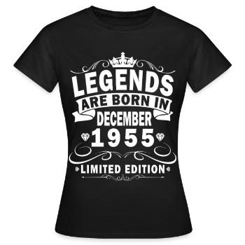 Décembre 1955 Décembre 1955 Décembre - T-shirt Femme - noir - Devant - AI Model Female 172 dark (172cm)