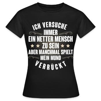 Große Klappe - Frauen T-Shirt - Schwarz - Vorne - AI Model Female 172 dark (172cm)