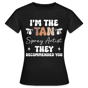 Technicien en spray bronzant Artiste bronzant Spray Tan Tech - T-shirt Femme - noir - Devant - AI Model Female 172 dark (172cm)
