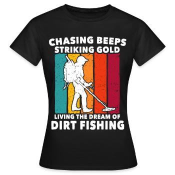 Sondages de pêche en terre - T-shirt Femme - noir - Devant - AI Model Female 172 dark (172cm)