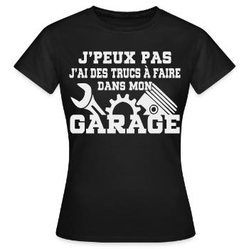 Ich kann nicht Garagenhumor DIY machen - Frauen T-Shirt - Schwarz - Vorne - AI Model Female 172 dark (172cm)