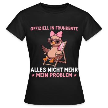 Retraite anticipée canard dans une chaise longue - retraite partielle - T-shirt Femme - noir - Devant - AI Model Female 172 dark (172cm)