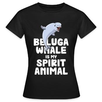 Beluga Spirit Animal Print - Women's T-Shirt - black - Front - AI Model Female 172 dark (172cm)