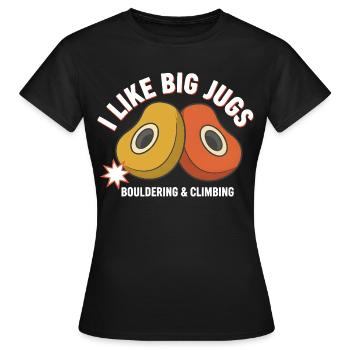 J’aime le bloc et l’escalade avec de gros cruches - T-shirt Femme - noir - Devant - AI Model Female 172 dark (172cm)