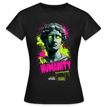 pas d’humanité - T-shirt Femme - noir - Devant - AI Model Female 172 dark (172cm)