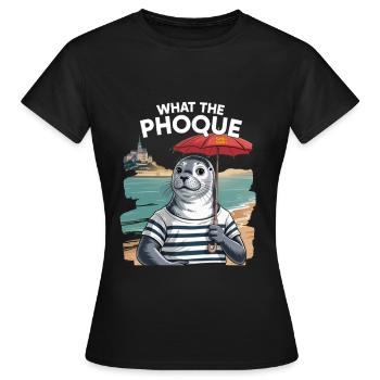 Was der Phoque Normandy Regional Humor Pride - Frauen T-Shirt - Schwarz - Vorne - AI Model Female 172 dark (172cm)