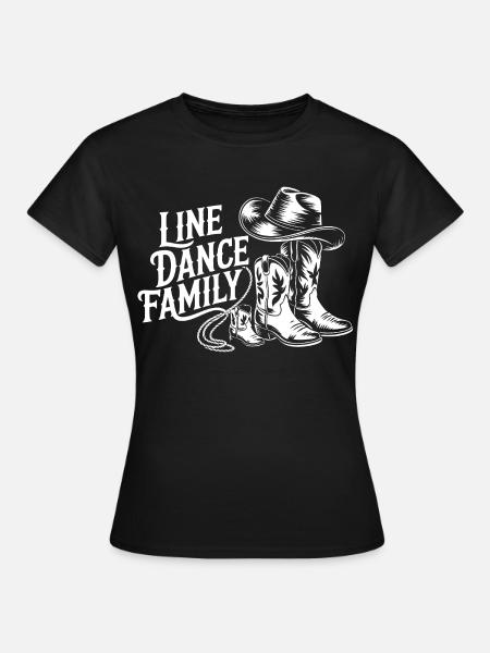 Line Dance Familie – Western Boots - Frauen T-Shirt - Schwarz