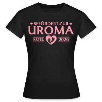 Babyparty Befördert zur Uroma 2026 - Frauen T-Shirt - Schwarz - Vorne - AI Model Female 172 dark (172cm)