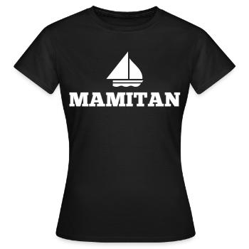 Mamitän Jeu de mots drôle Captain Mama Anchor - T-shirt Femme - noir - Devant - AI Model Female 172 dark (172cm)