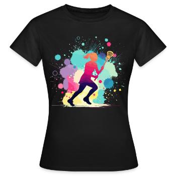 Lacrosse, Joueuse de crosse Femme, Graphique Lacrosse - T-shirt Femme - noir - Devant - AI Model Female 172 dark (172cm)