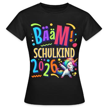Bääm Écolier 2026 - T-shirt Femme - noir - Devant - AI Model Female 172 dark (172cm)