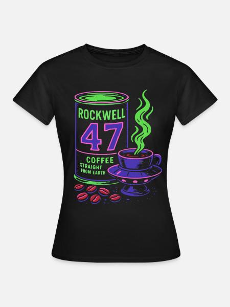 Rockwell 47 Neon Kaffeekunst - Frauen T-Shirt - Schwarz