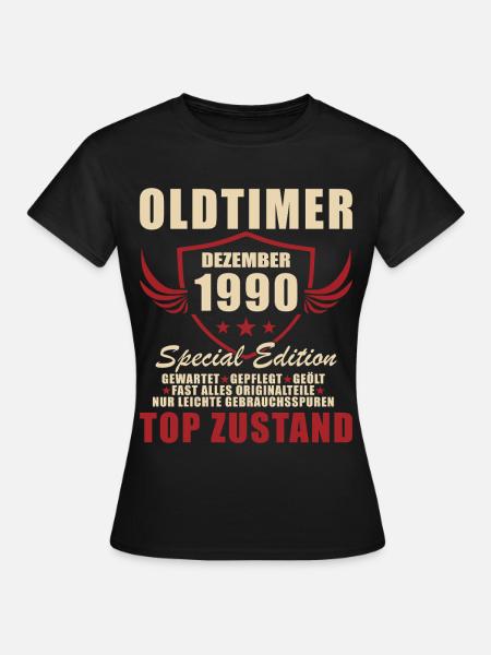 Oldtimer Dezember 1990 Sonderedition - Frauen T-Shirt - Schwarz