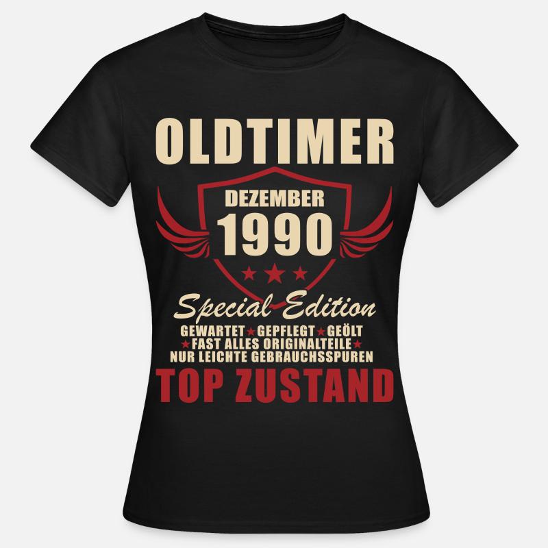 Oldtimer Dezember 1990 Sonderedition - Frauen T-Shirt - Schwarz