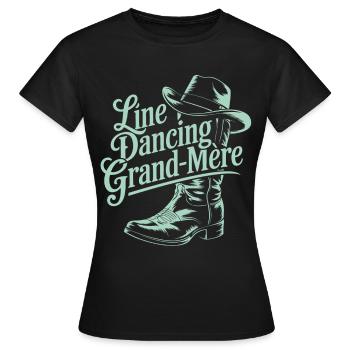 Line Dancing Grandma - Women's T-Shirt - black - Front - AI Model Female 172 dark (172cm)