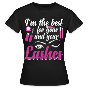 Artiste des cils Cosmétologue Technicien des cils - T-shirt Femme - noir - Devant - AI Model Female 172 dark (172cm)