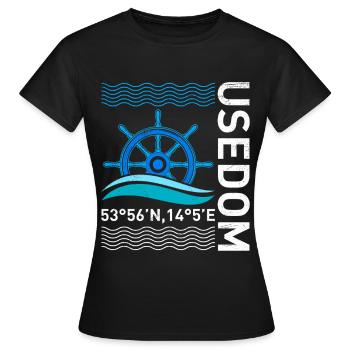Island USEDOM Baltic Sea Usedom Holiday Fun - Women's T-Shirt - black - Front - AI Model Female 172 dark (172cm)