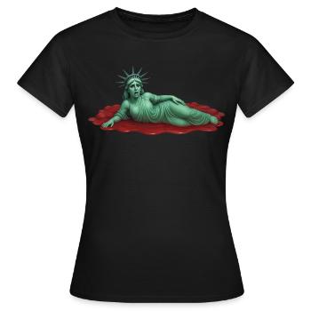 VERLORENE FREIHEIT – Freiheit & Rechte - Frauen T-Shirt - Schwarz - Vorne - AI Model Female 172 dark (172cm)