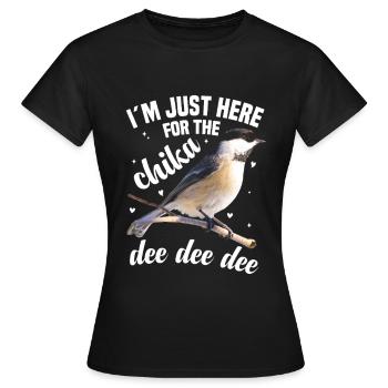 Amant des mésanges, ornithologue - T-shirt Femme - noir - Devant - AI Model Female 172 dark (172cm)