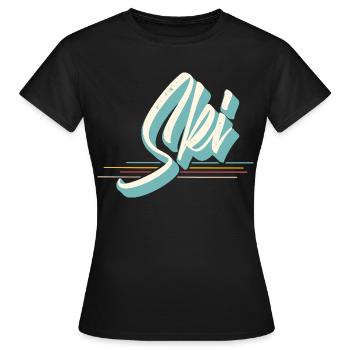 Ski - T-shirt Femme - noir - Devant - AI Model Female 172 dark (172cm)