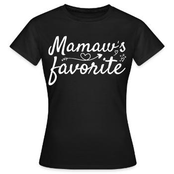 La pièce préférée de Grandma Mamaw - T-shirt Femme - noir - Devant - AI Model Female 172 dark (172cm)