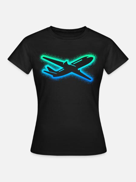 Flugzeug Flieger Kinder Herren Jungen Pilot - Dame-T-shirt - sort