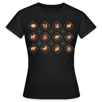 Chinesisches Neujahr Chinesisches Tierzeichen - Frauen T-Shirt - Schwarz - Vorne - AI Model Female 172 dark (172cm)